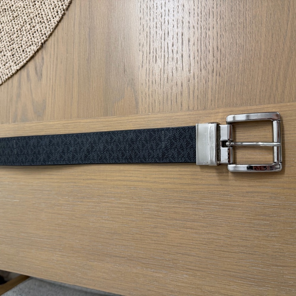 Michael Kors Black Belt with Silver Buckle
